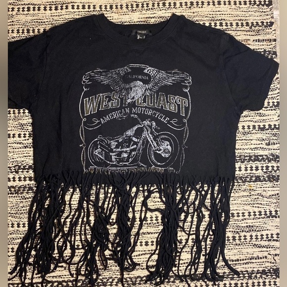 Fringed cropped motorcycle shirt - Picture 1 of 1